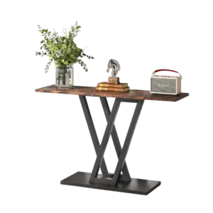 Table console industrielle étroite pour entrée et couloir marron rustique - Mika Studio - Photo 1