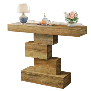Table console style ferme industriel base géométrique 108 cm - Talia Forma - Photo 1