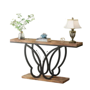 Table console style industriel bois et métal noir - Elin Studio - Photo 1