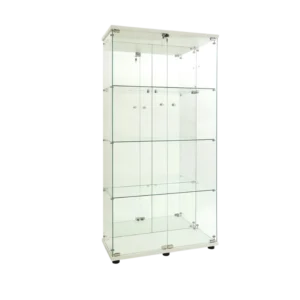 Vitrine en verre moderne 4 étagères 8 compartiments avec portes - Neya - Photo 1