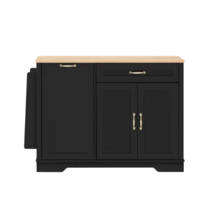 Buffet de rangement noir niches ouvertes et tiroirs 115 cm - Jules Prime - Photo 1