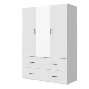 Dressing moderne blanc avec miroir et éclairage LED - Ivo Living - Variante #7485