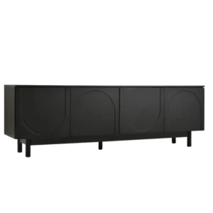 Meuble TV noir moderne 4 portes push-to-open 175 cm - Niels One - Photo 1