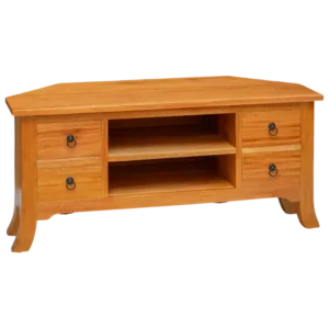 Meuble TV rustique en acajou massif 4 tiroirs 100 cm - Nilo Oak - Photo 1