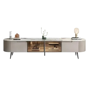 Meuble TV salon moderne en bois avec rangement - Luma Craft - Photo 1