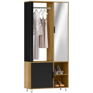 Penderie avec miroir et compartiments chaussures 80x175 cm - Elio Home - Photo 1