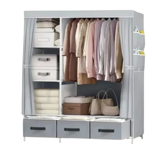 Placard penderie portable en tissu avec tiroirs et étagères 165 cm - Talia Mode - Variante #7735