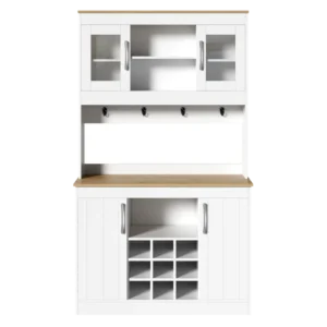 Vaisselier moderne portes vitrées et étagère à vin 175 cm - Noam Atelier - Photo 1